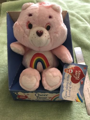 Care Bears Plush Cheer Bear Vintage Kenner 1983 Rainbow with tags & seat