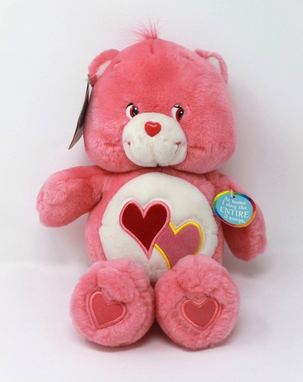 Care Bears Interactive Singing Love-A-Lot Bear Plush Pink Hearts 2003 NEW w/Tag