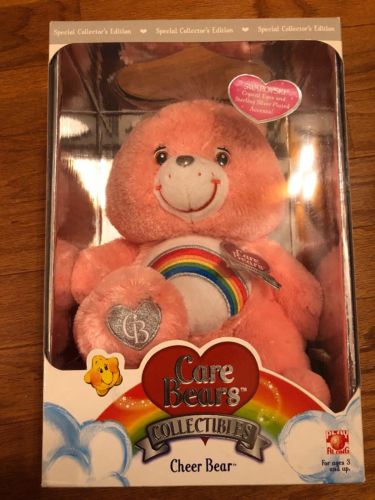 New In Box Care Bears Special Collectors Edition Silver Accents Cheer Bear RARE