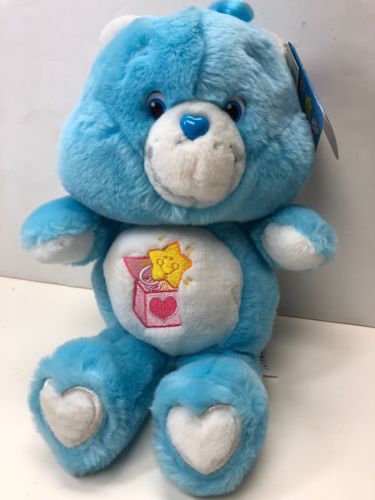 12” Care Bear Collection 2004 Blue Surprise Bear With Gift On Tummy With Tag