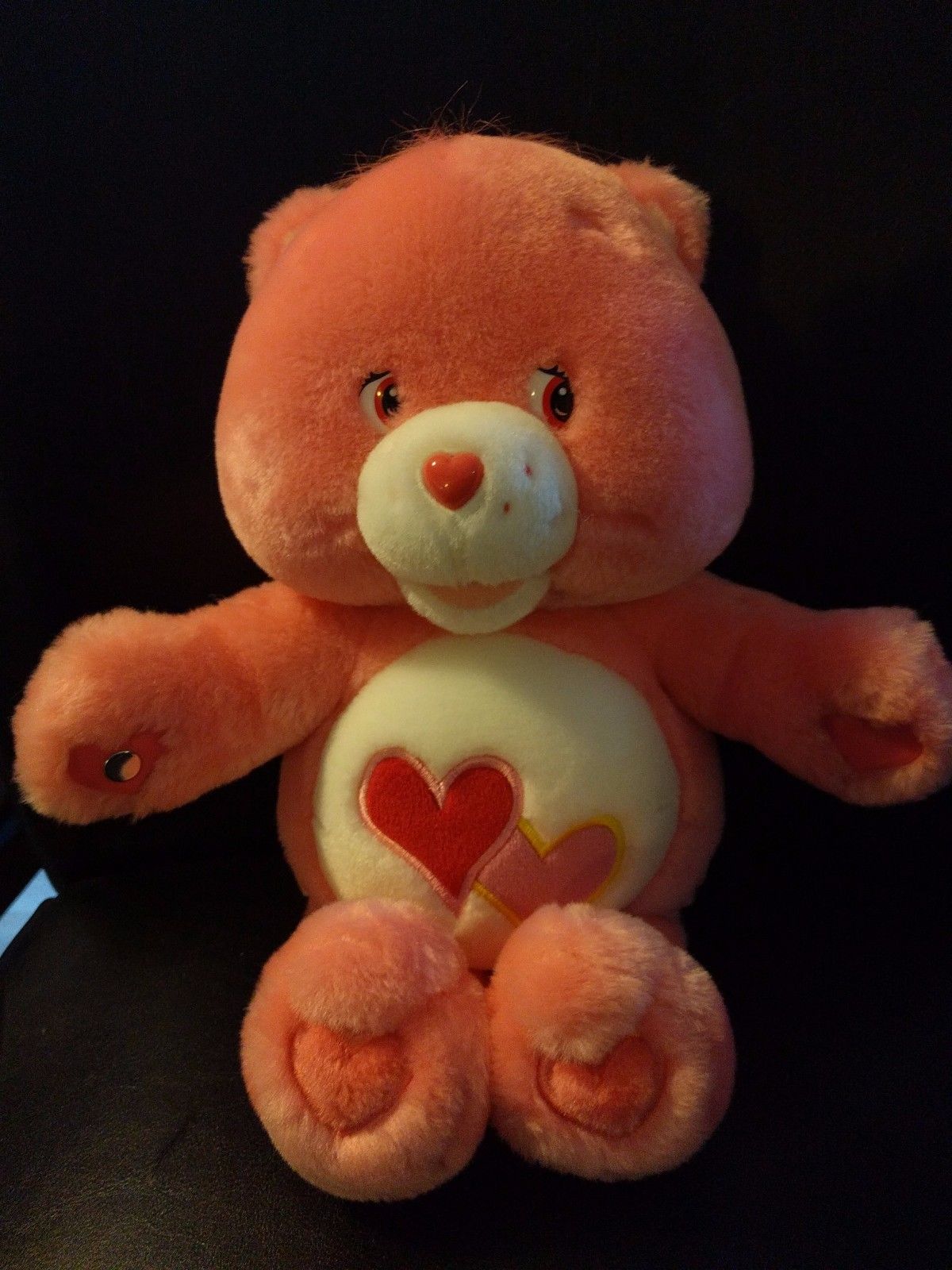 pink bear with hearts