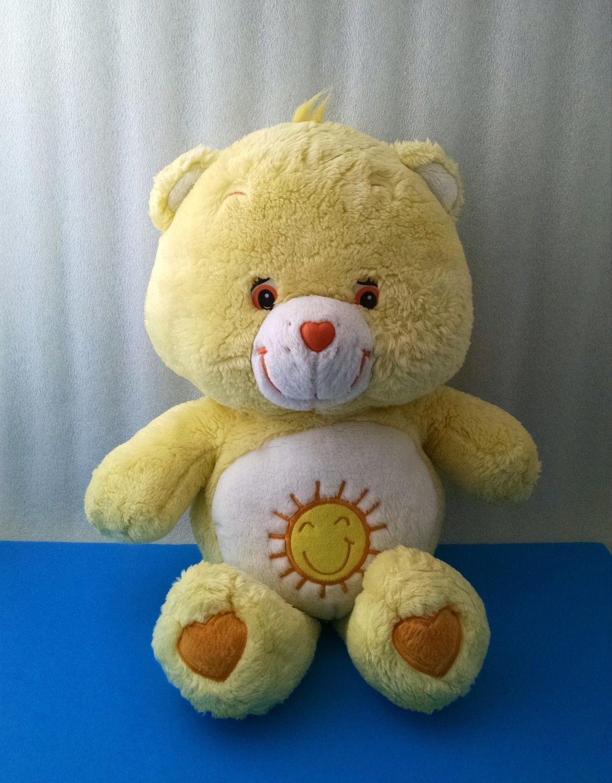 LARGE 2003 Care Bears Yellow Funshine Sunshine Sun Bear Stuffed Plush 21