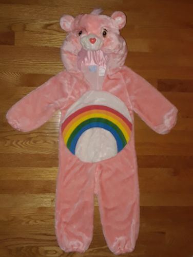 CARE BEAR Child's COSTUME sz 2-4 Cheer Rainbow plush full body w/hood EXCELLENT 