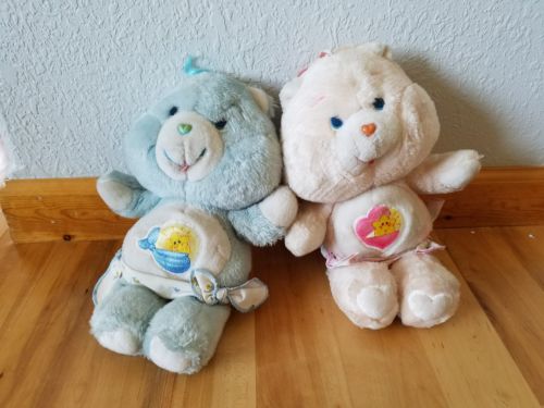 Care Bears Baby Hugs Tugs Vintage Kenner Bear Pink Blue Diaper 1983 Plush Twins