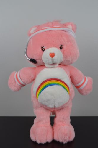 Care Bears Fit n Fun Exercise Talking Singing Cheer Bear 2004 Rainbow Plush Toy