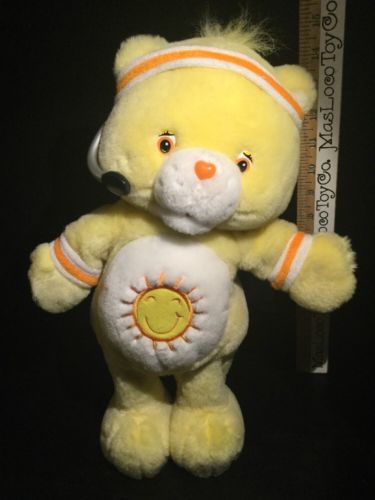 FIT 'N FUN PLUSH 14" YELLOW FUNSHINE CARE BEAR -2004 -