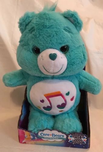 NEW Just Play Care Bears Heart Song Bear Plush Blue w/Colorful Music Note, 14”