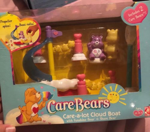 Care Bears Care-a-Lot Cloud Boat Complete Playset New in Box 2003
