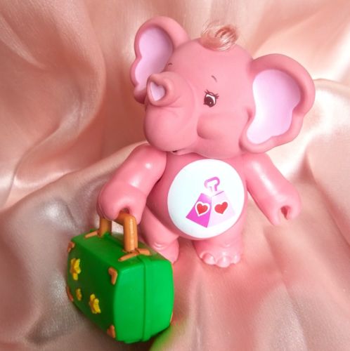 Vintage 1980s TCFC Care Bears Lostsa Heart Elephant w/ Suitcase 80s Fairy Kei