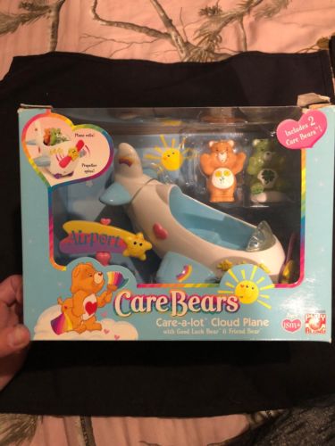 Care Bears Care-a-Lot Cloud Plane Complete Playset New in Box 2003 RARE