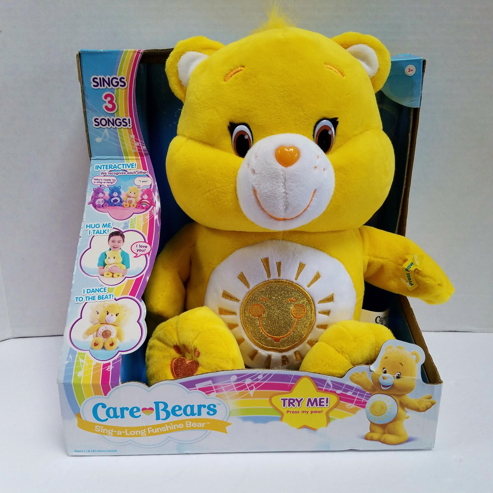 Care Bears Funshine Sing-a-Long Bear Plush - NEW + FREE SHIP