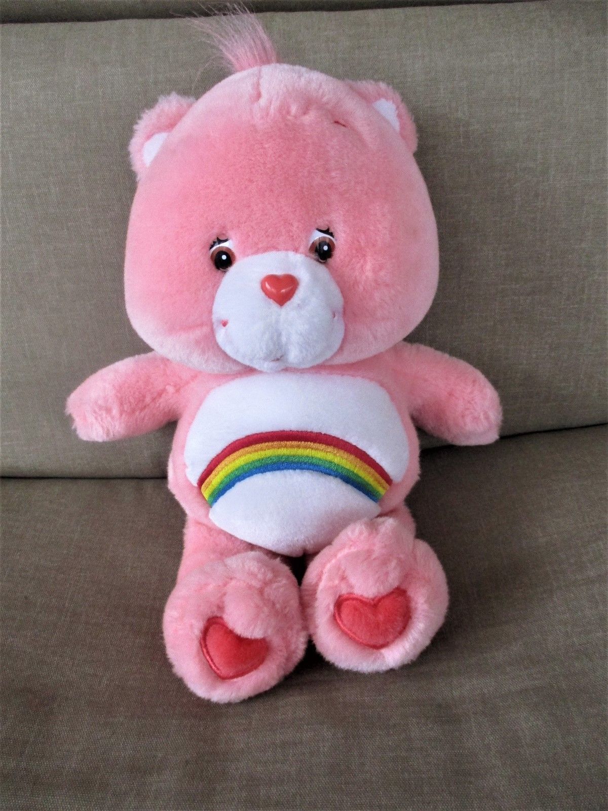 Cheer Talking Care Bear-  Pink ,Rainbow Chest,14