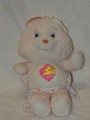 Vintage Baby Hugs Pink Care Bear Bears Diaper Plush Stuffed Girl Teddy 1980's