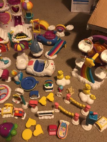 HUGE LOT~ Vintage Care Bears Care A Lot Castle  &Accessories Toy Playset