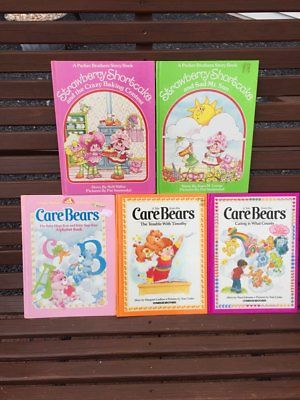 Vintage Strawberry Shortcake & Care Bears Bear Hardcover Books Lot