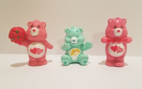 Care Bears PVC Figurines Lot Of 3 Vintage 1983 Loves A Lot & Wish Bear
