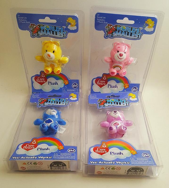 World's Smallest Care Bears Plush Minis Lot of 4 set.American Greetings Complete