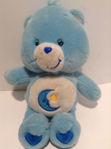 Care Bear 2002 Bedtime Bear 13” Plush Carebear Moon Blue Stuffed Animal