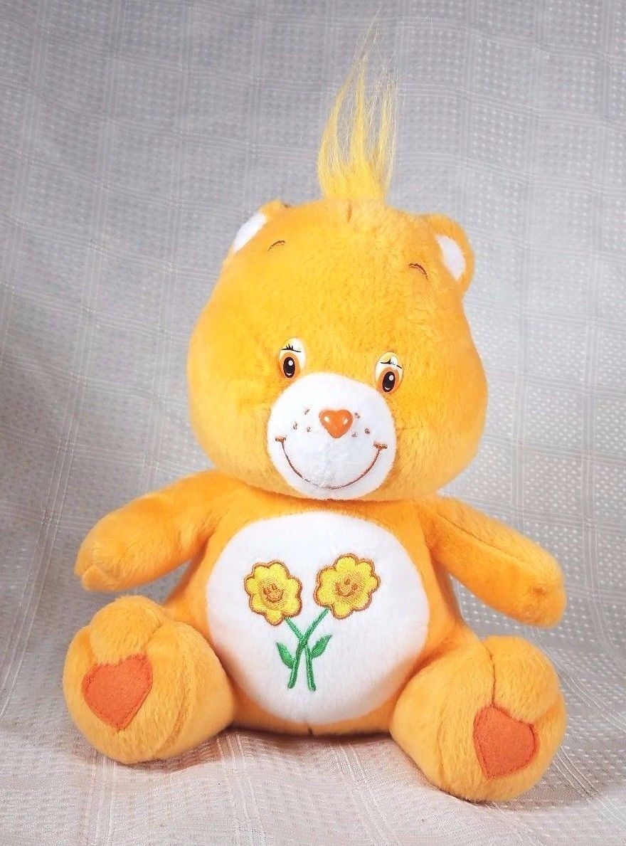 2003 Care Bears FRIEND BEAR Yellow Flowers Plush Nanco 9