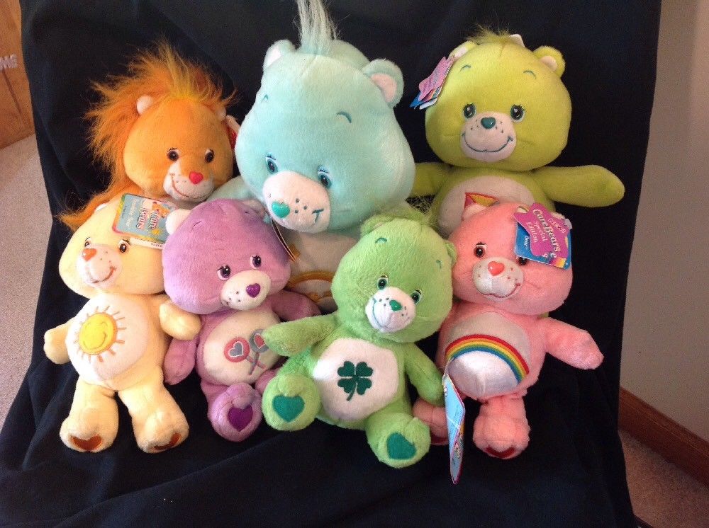 Lot of 7  Care Bears 2003-2004 Cheer, Share,  Funshine, Wish more All with Tags