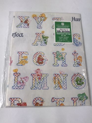 Care Bears Wrapping Paper  1 Large Sheet 8.33 sq ft 1980's Vintage New