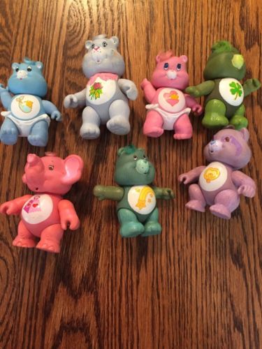 Vintage Care Bears Poseable Figures Lot of 7 1983 84 85 baby elephant grandpa