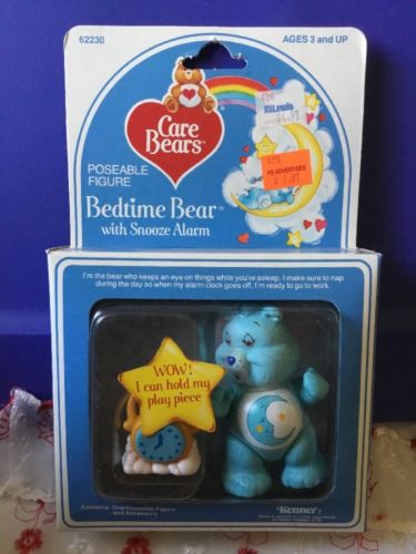 VTG 1984 Kenner Care Bears Poseable Figure Bedtime Bear With Snooze Alarm NRFB