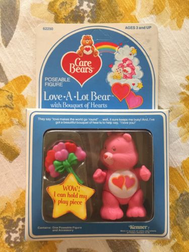 Vintage Care Bears Poseable Figure Love A Lot Bear Kenner 1980’s BRAND NEW!