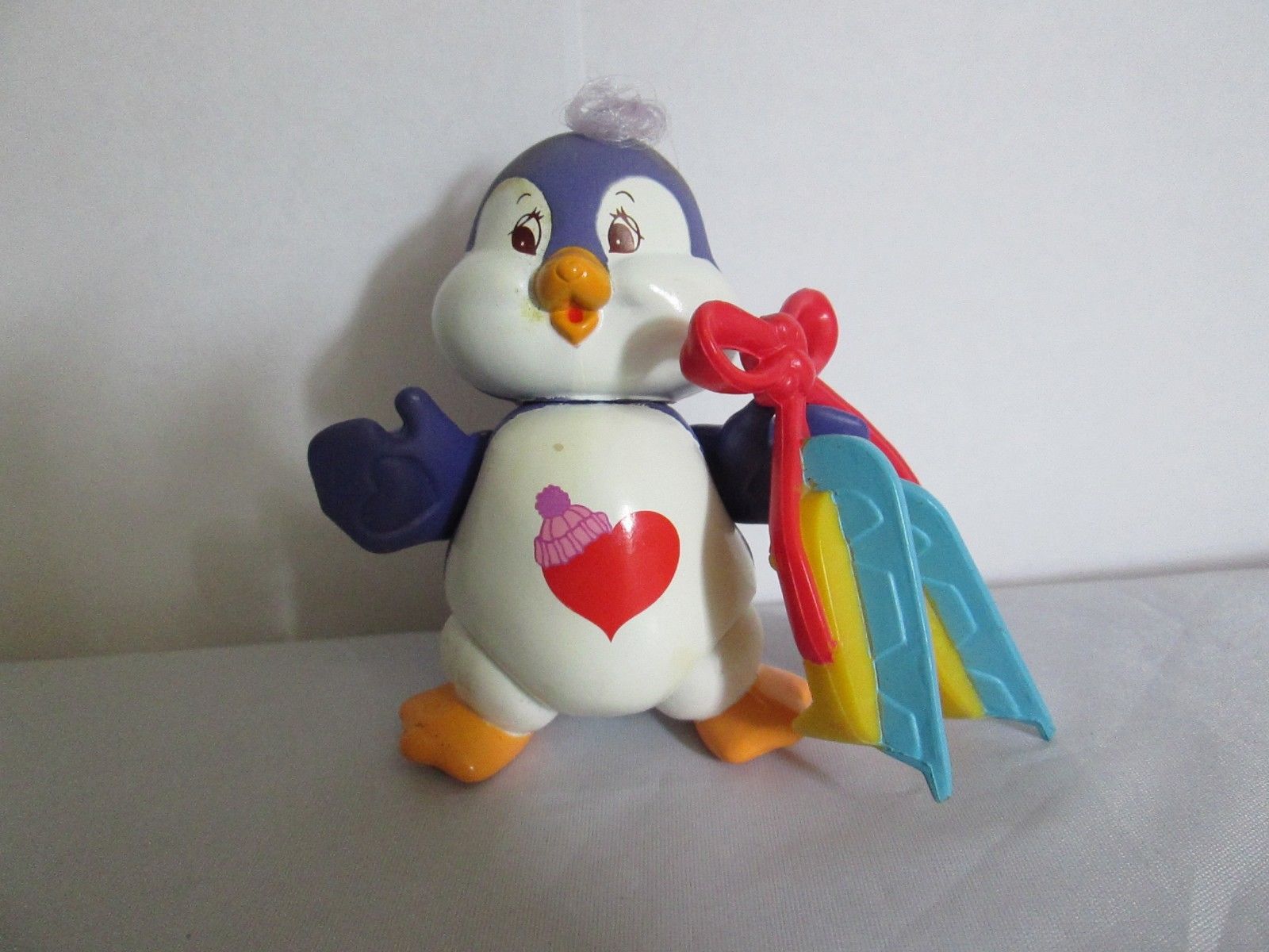 Vintage Care Bears Cousin Poseable Figure Cozy Heart Penguin 1985 Kenner Skates