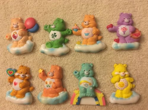 Care Bears Vintage fridge magnets! Set of 8 bears, 80s toys