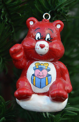 2.5" Custom CARE BEAR Hanging Christmas Ornament GREAT GIVING Sitting on Cloud b