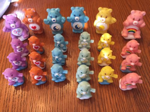 Lot 25 Care Bear Plastic Figures Birthday Cake Toppers Two Sizes!!!
