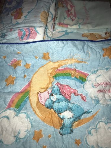 Care Bears Vintage Twin Bedding Sheet Set Fitted Flat 3 Pillow Case Pillow Sham