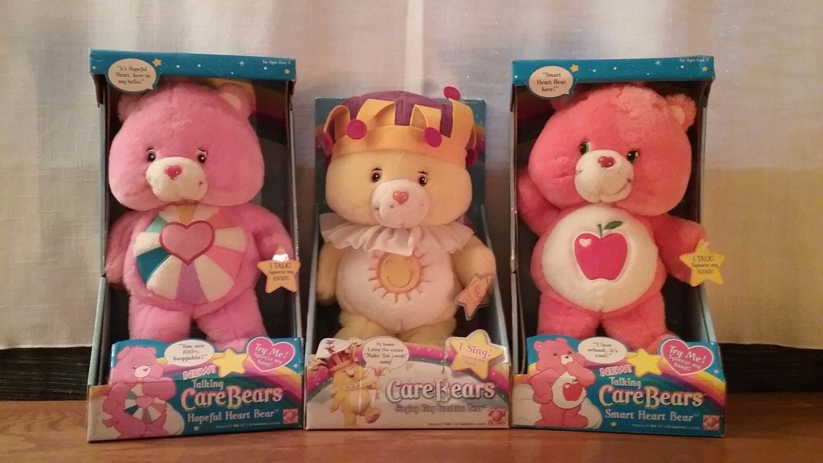care bear lot smart heart king funshine hopeful talking pink red apple yellow