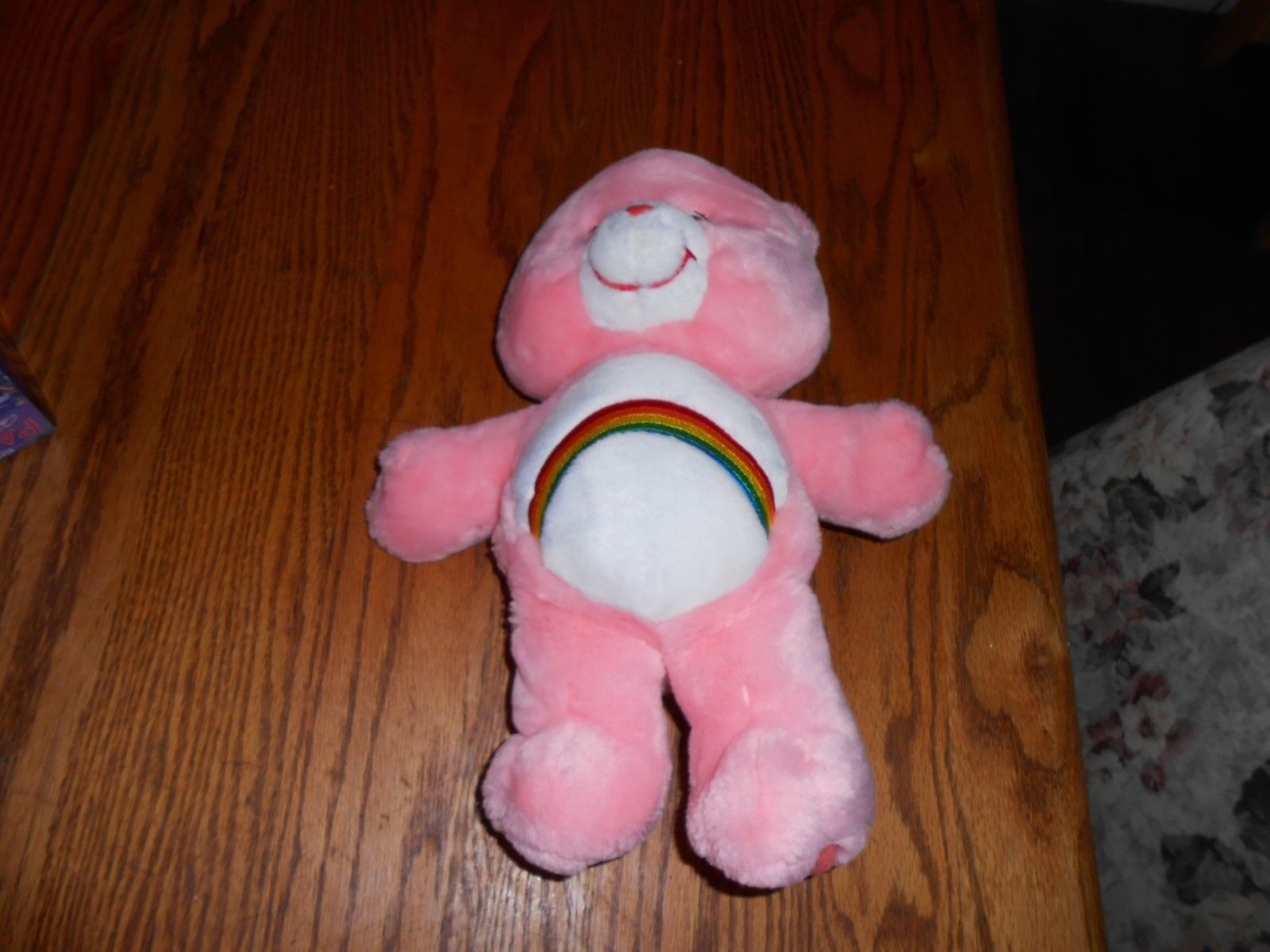 Carebear pink Cheer Bear 2002 Rainbow & Hearts 12