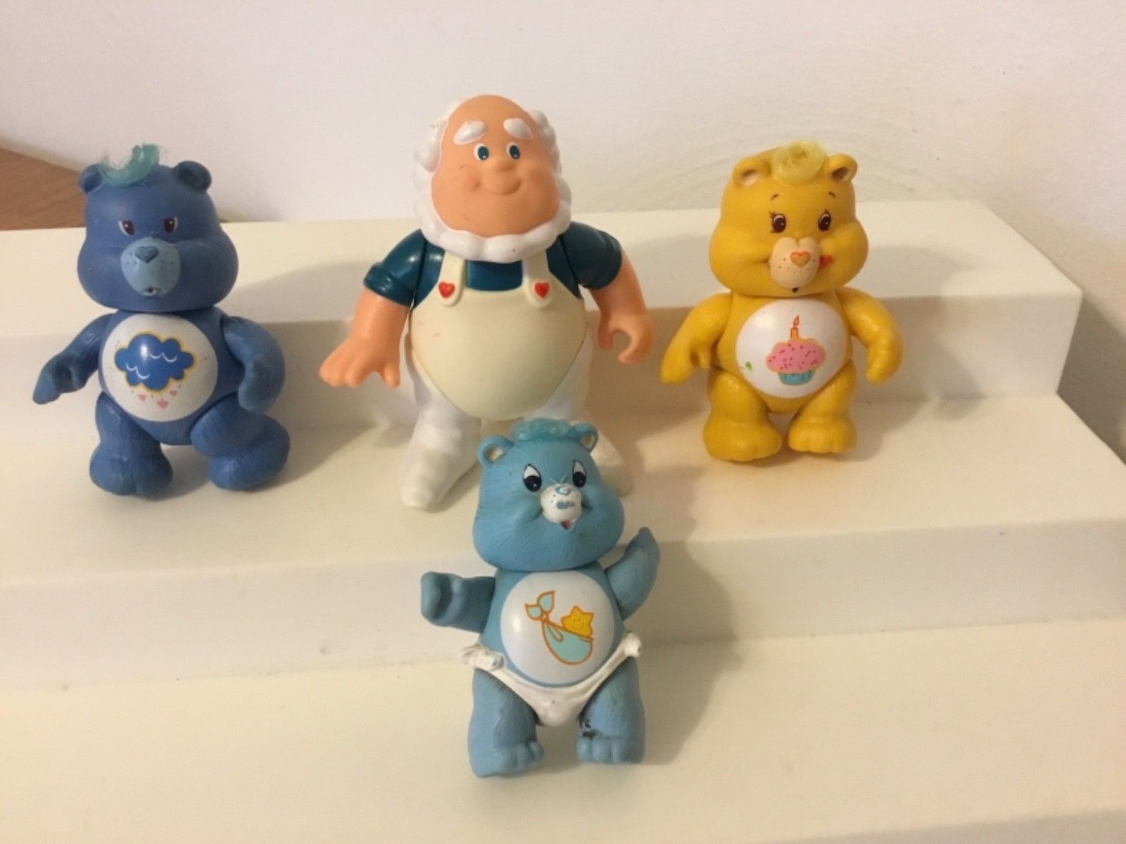 Vintage Care Bears:Mr.Cloud Man,Baby Tugs Grumpy Birthday Bear 1985
