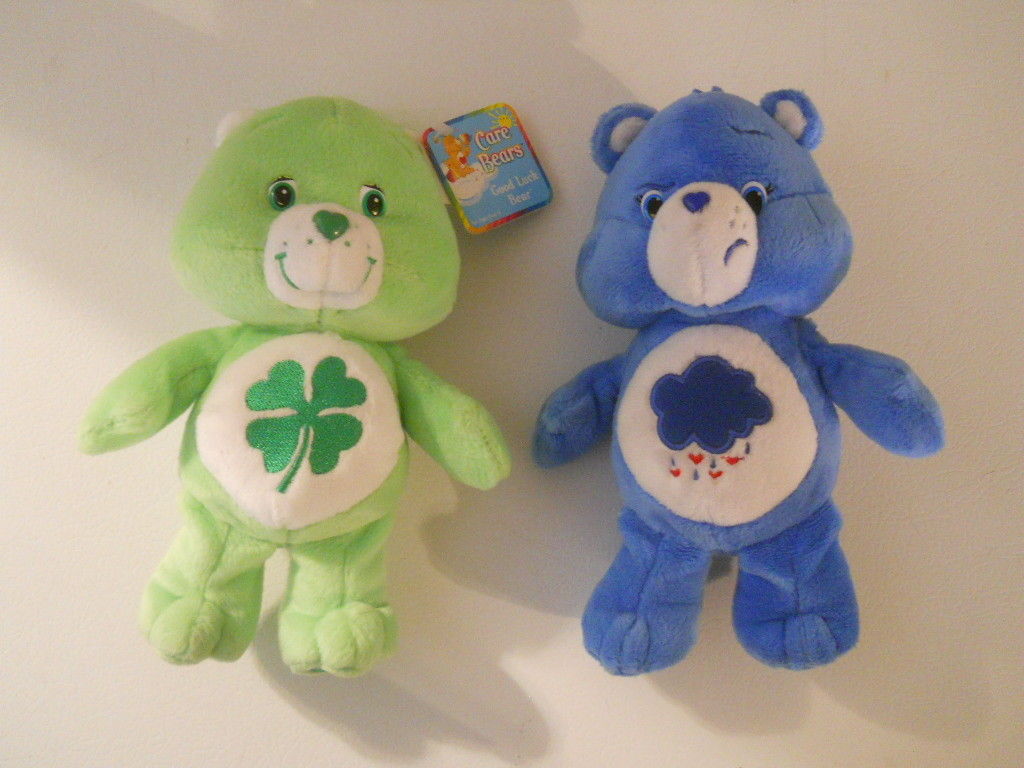 Care Bears Grumpy 2014 & Good Luck 2002 (has tags) plus stuffed Lot of 2