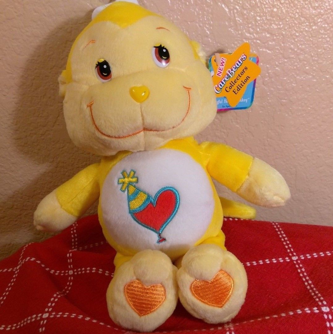 CARE BEAR Cousins Playful Heart Yellow MONKEY 9 inches 2004 Collectors with Tags