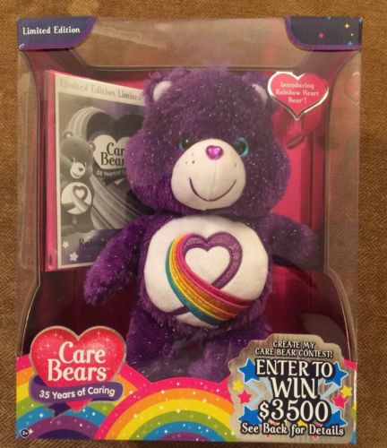 Just Play Care Bears Rainbow Heart 35th Anniversary Plush Special Edition New