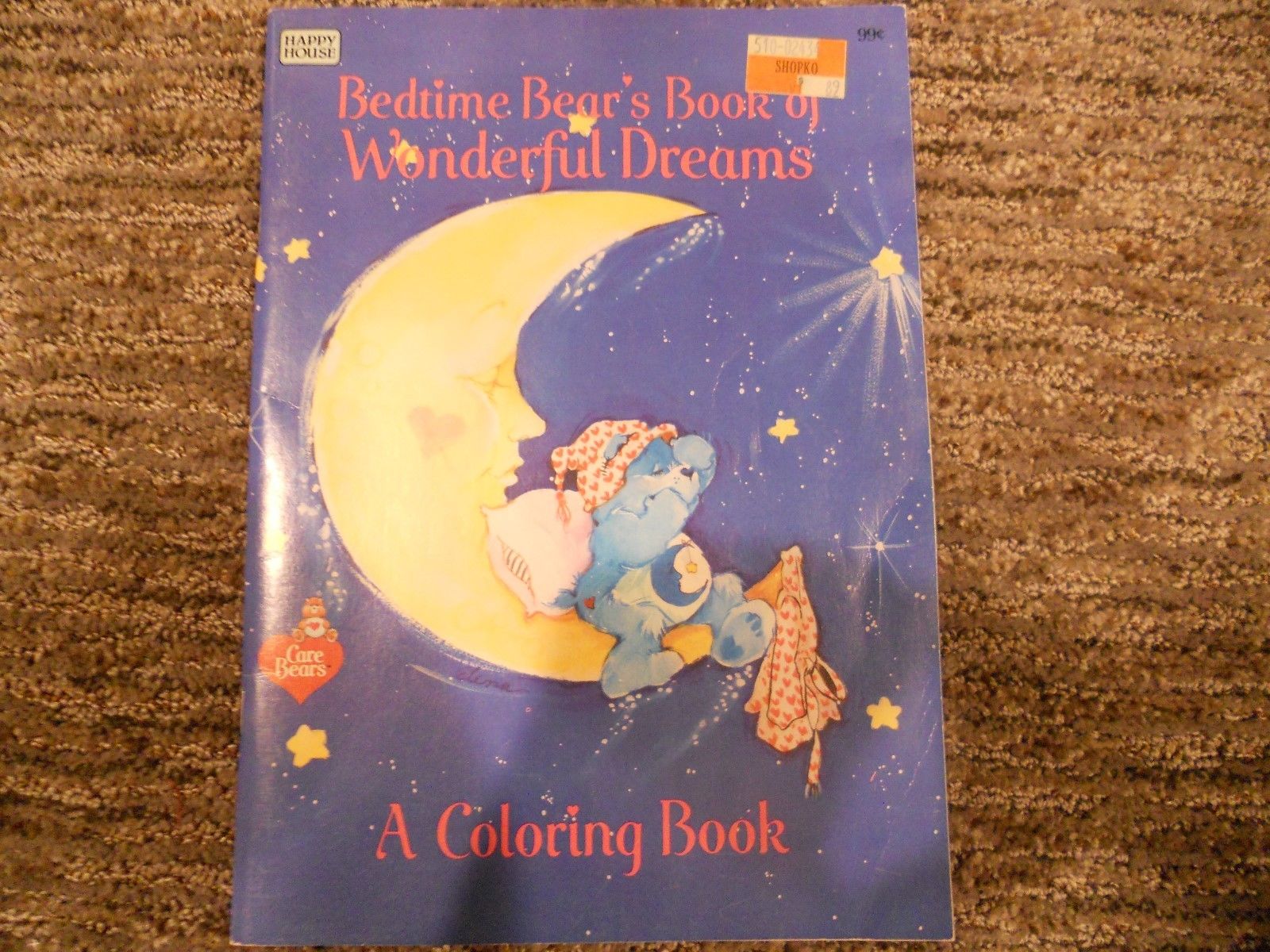 Vintage 1983 Care Bears Coloring Book Bedtime Bear's Book of Wonderful Dreams 