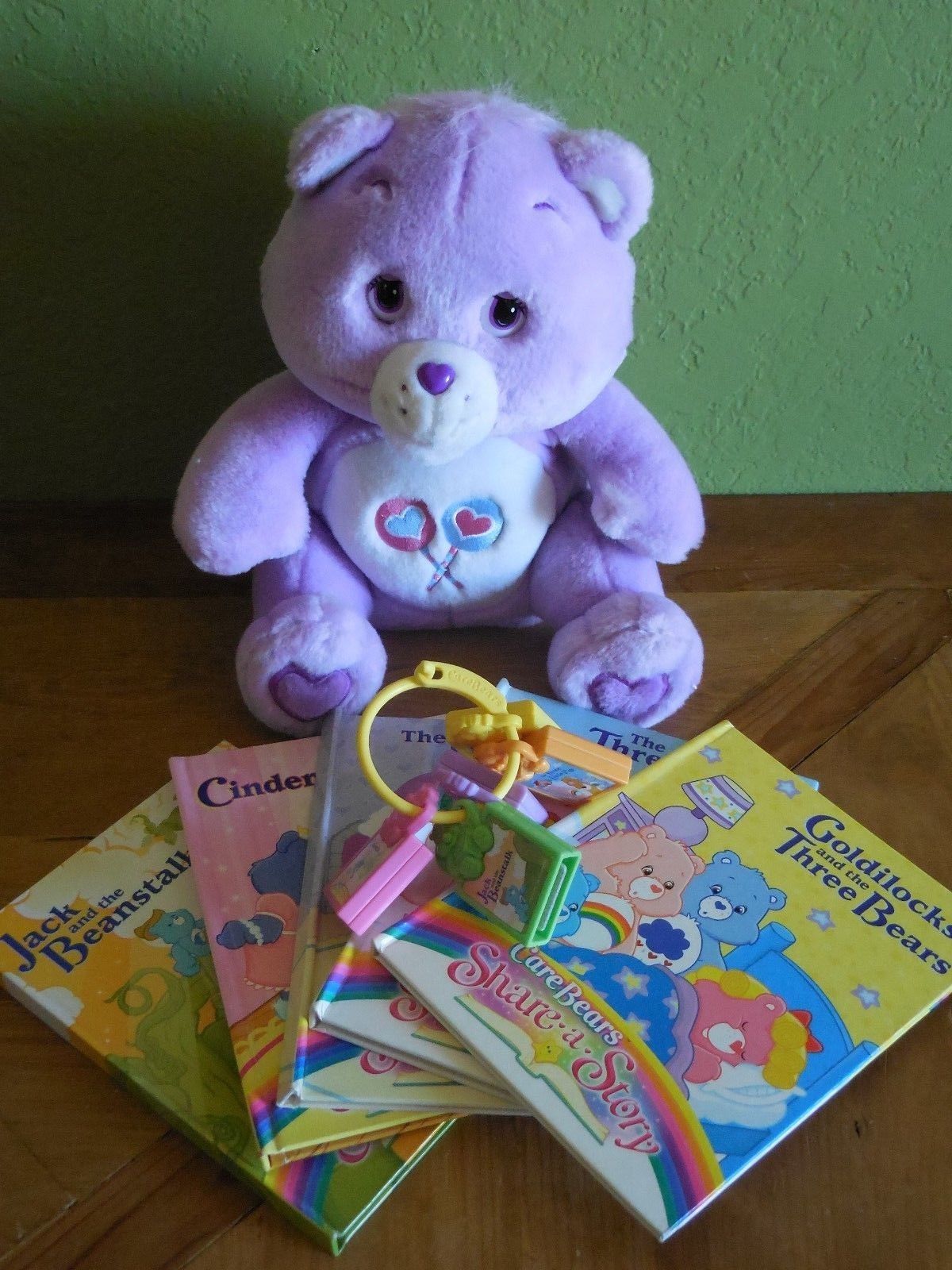 2004 Care Bears Share A Story Plush Talking Bear with 5 Books & Story Cartridges