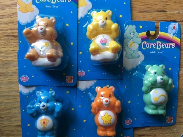 NIB Care Bears Plastic Figures Vintage 2003 Play Along Toys NEW baby cake topper
