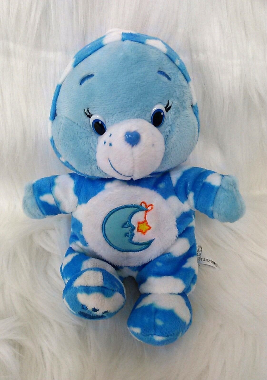 9" Bedtime Care Bear In Pjs Pajamas Blue Clouds Beanbag Plush Toy 2015 B202
