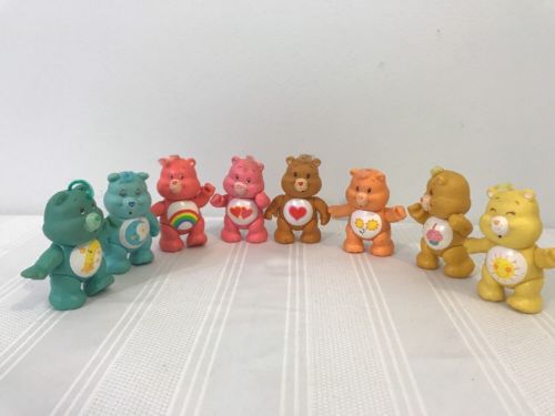 8 Care Bears 3 1/2” PVC Figure Set 1983 Tenderheart Birthday Cheer Funshine Love