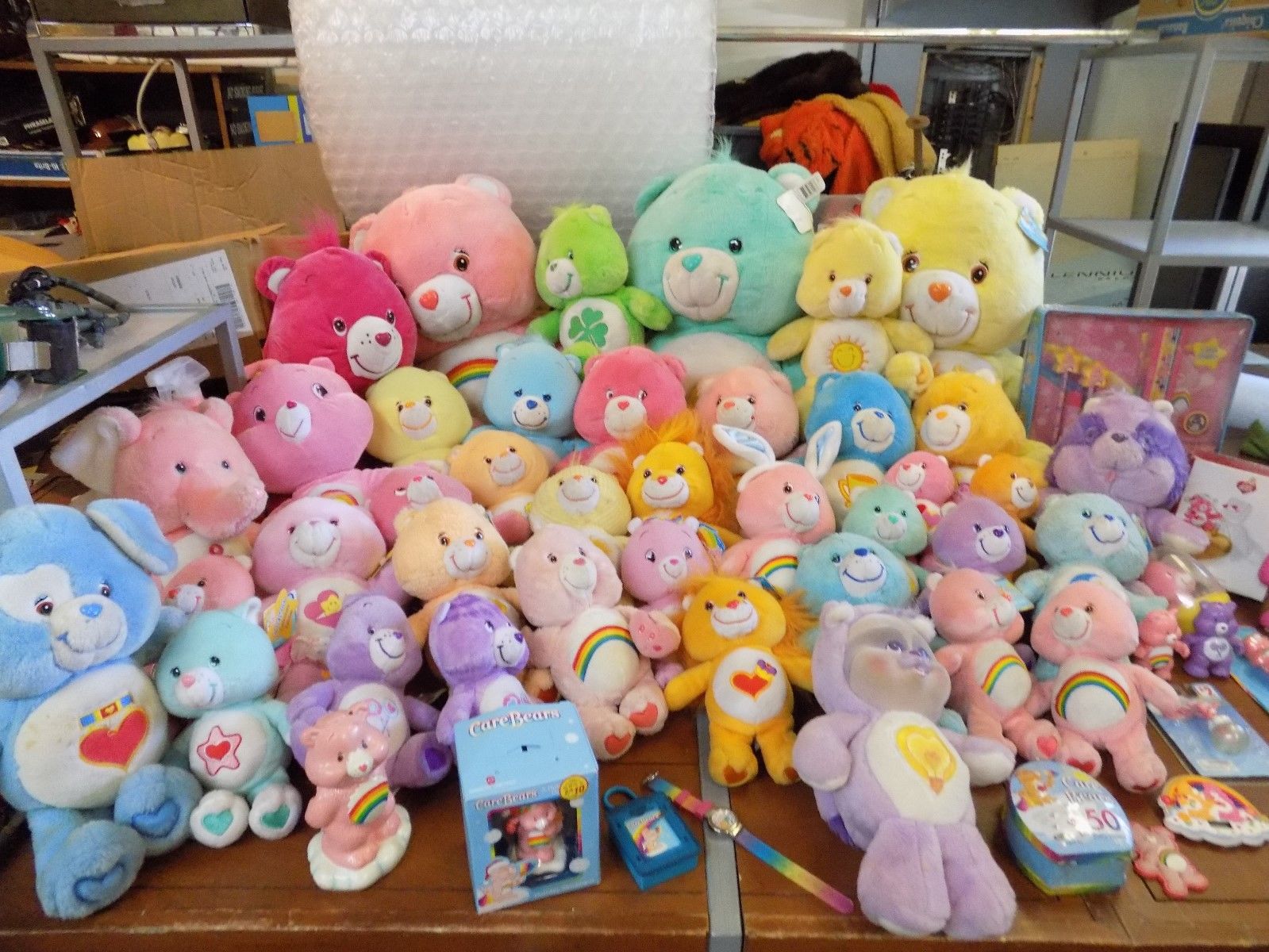 Huge 55 Piece Care Bear Lot, Various Years, Plush, Banks, Ornaments And More!!!!