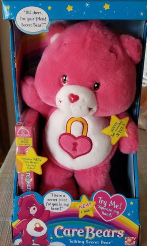 NIB Care Bears 13" Talking Secret Bear w/VHS