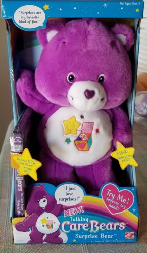 NIB Care Bears 13" Talking Surprise Bear w/DVD