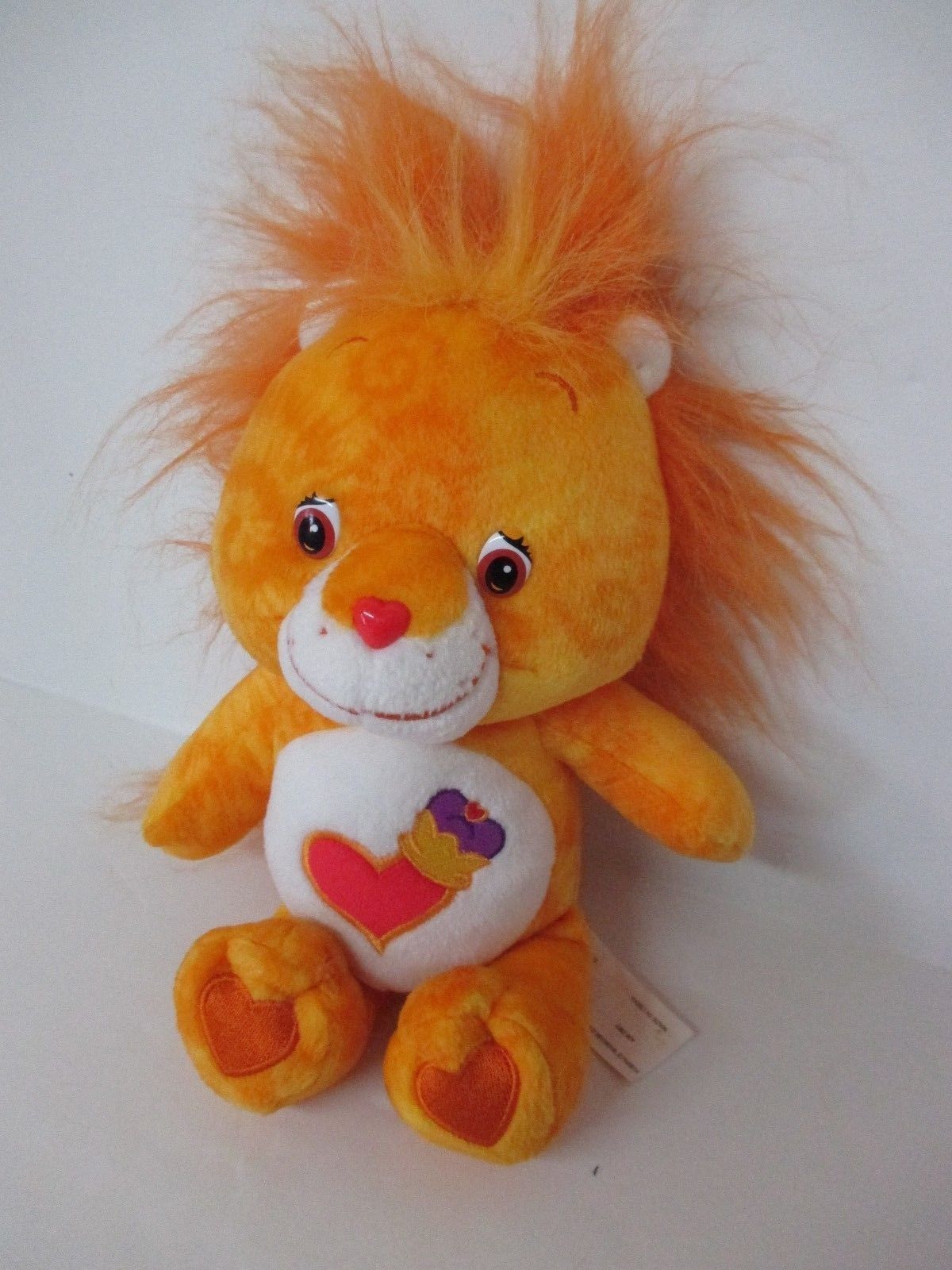 2004 TCFC Care Bears TIE DYE COUSINS 10" BRAVE HEART LION Limited Orange Plush