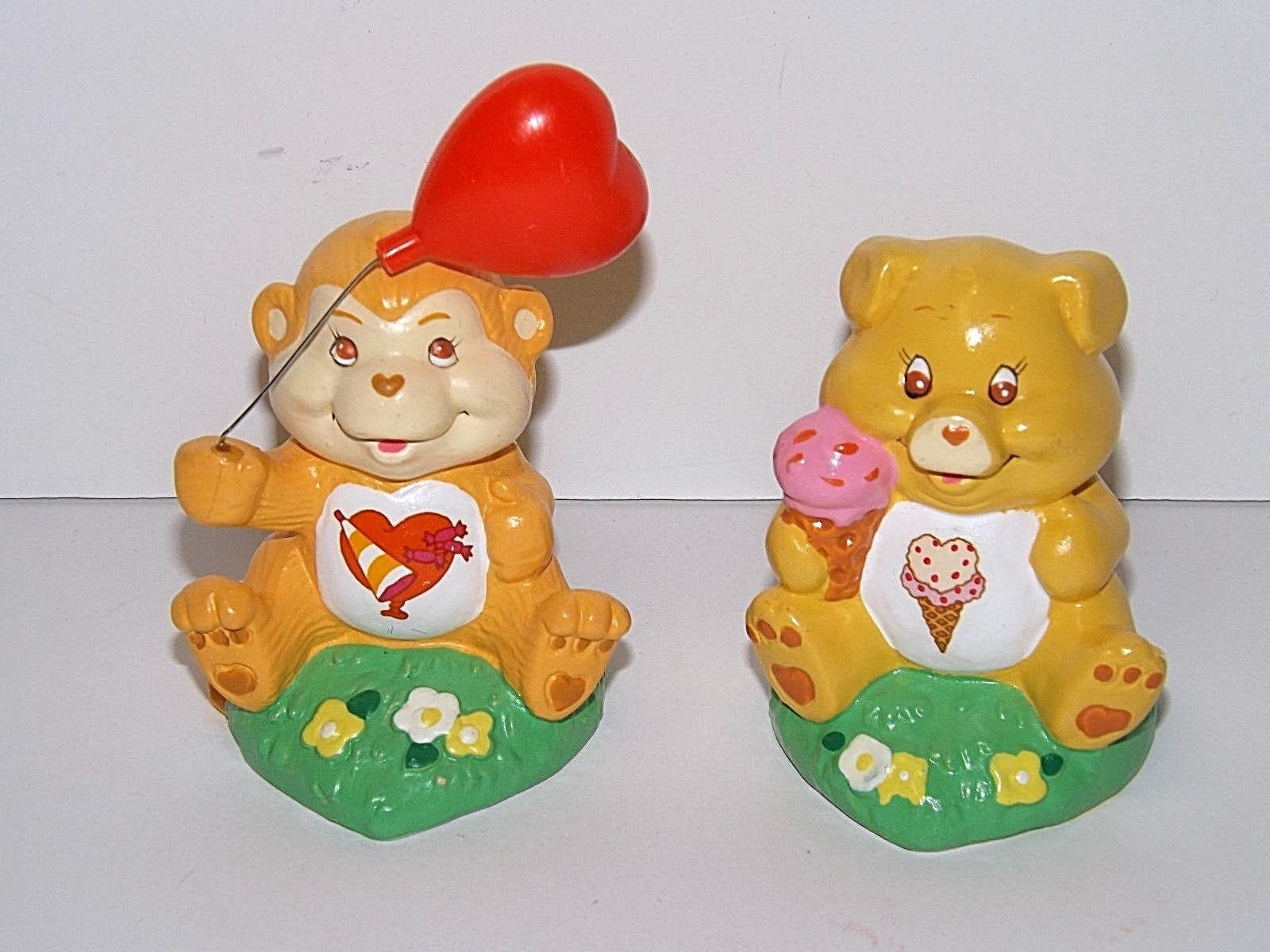 Lot Care Bear Cousins Ceramic Figurines Treat Heart Pig & Playful Heart Monkey