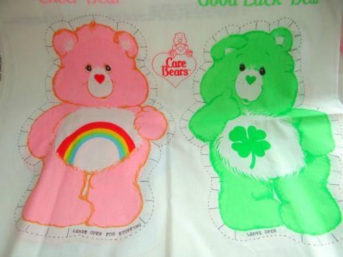 4 Vintage 1983 Care Bear Cut and Sew Fabric for Pillows